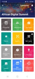 accueil application mobile événementiel